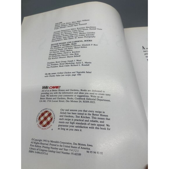 Better Homes and Gardens SALADS hardcover book with jacket copyright 1992 READ - Picture 5 of 11